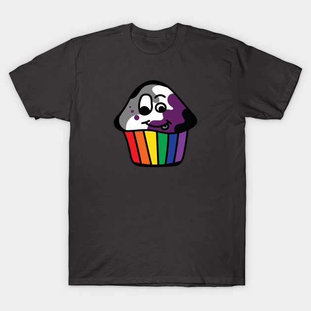 Asexual Pride Rainbow Cupcake T-Shirt by BiOurPride